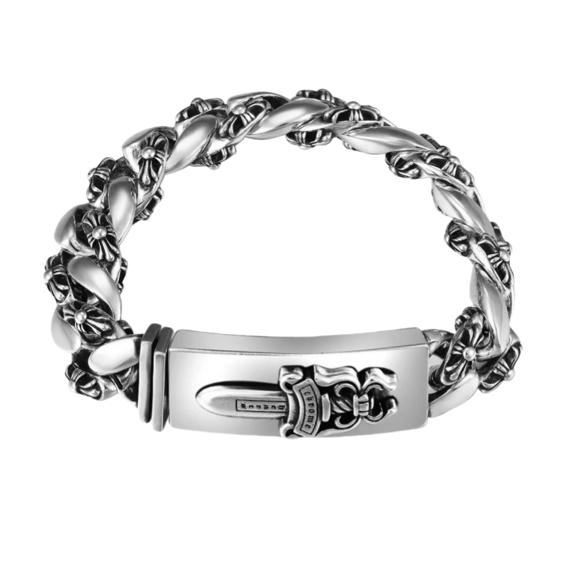 Chrome Hearts DAGGER ID FANCY LINK CLIP BRACELET -9