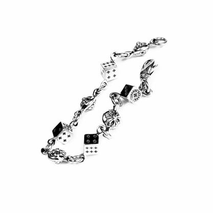 Chrome Hearts DICE AND CROSSBALL BRACELET -4