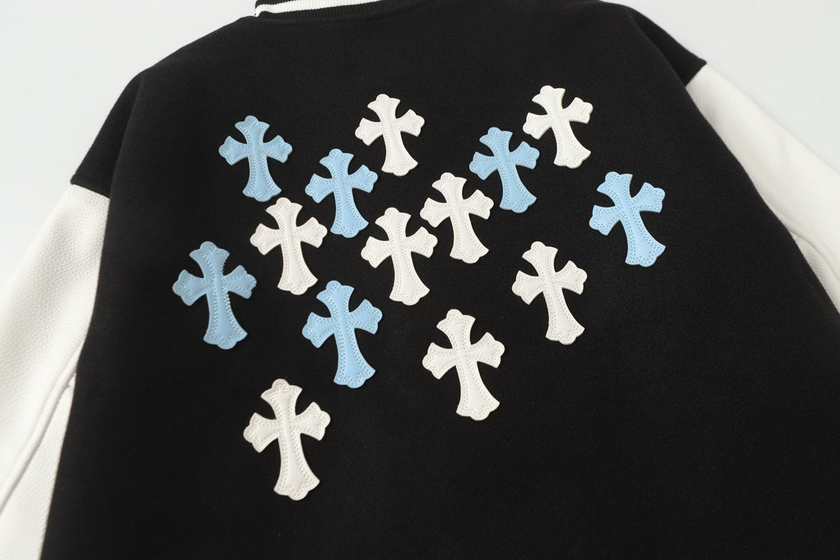 Chrome Hearts Black White Street Style Baseball Coat 0002