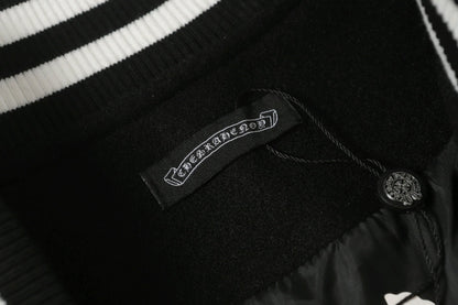 Chrome Hearts Black White Street Style Baseball Coat 0002