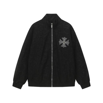 Chrome Hearts Horseshoe Cross Jacket - Black Street Embroidered Coat 8800