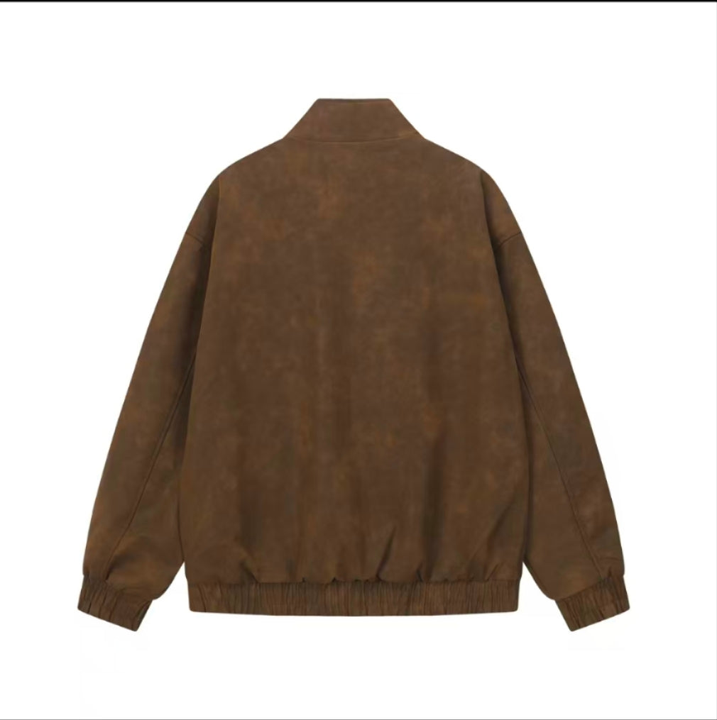 Chrome Hearts Cross Patch Suede Jacket - Brown Gothic Streetwear Outerwear 8833