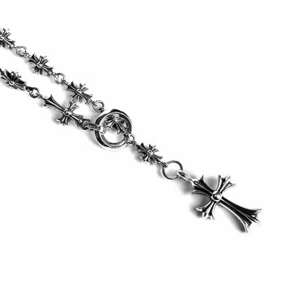 Chrome Hearts CROSS AND BABYFAT CHARM WITH TINY E CH PLUS CHALK CHAIN