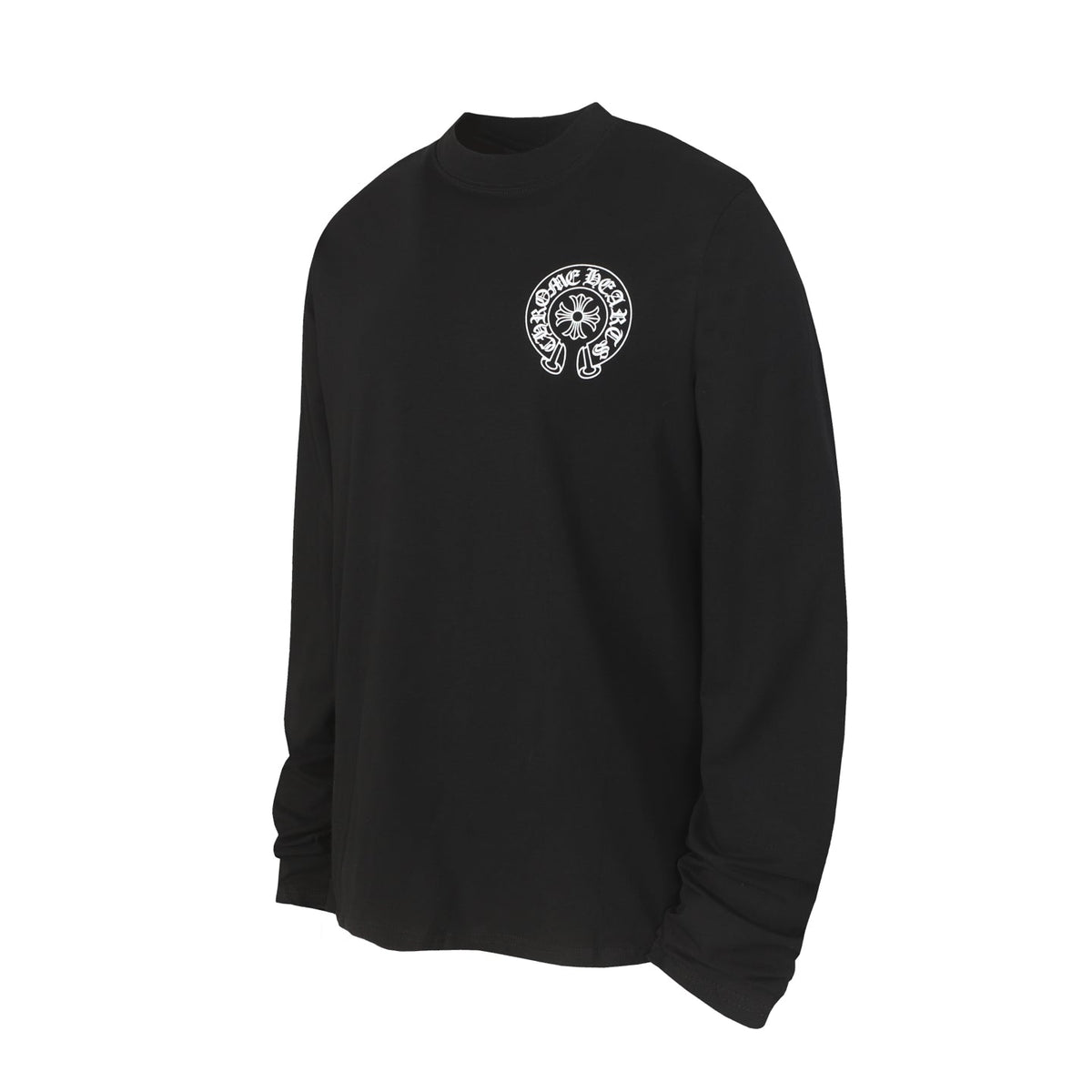 Chrome Hearts Logo Flag Long Sleeve Tee - Black White Gothic Street T-Shirt K2126