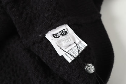 Chrome Hearts Gothic Cross Knit Cardigan - Black Grey Streetwear Jacket 904