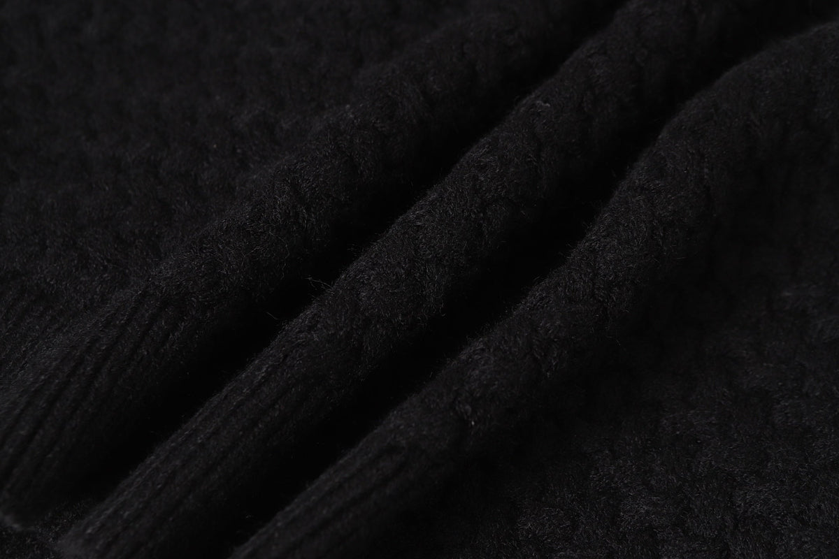 Chrome Hearts Gothic Cross Knit Cardigan - Black Grey Streetwear Jacket 904