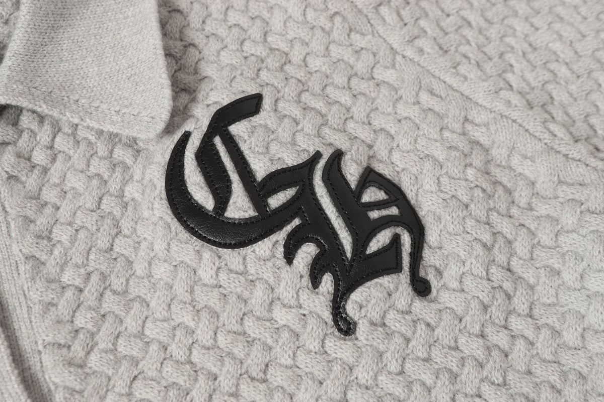 Chrome Hearts Gothic Cross Knit Cardigan - Black Grey Streetwear Jacket 904