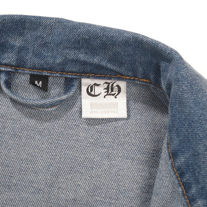 Chrome Hearts Patchwork Denim Jacket - Vintage Blue Gothic Street Jacket 0789